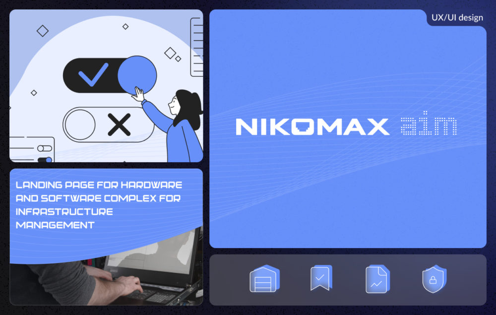 Design for the landing page of the AIM division of Nicomax